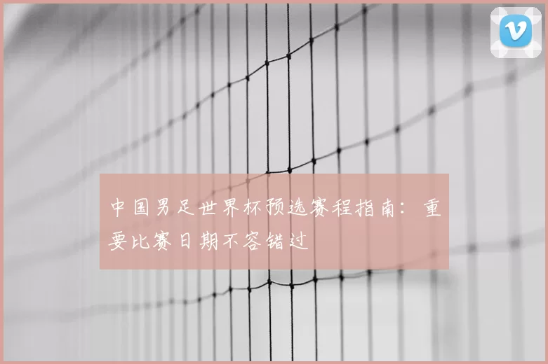 中国男足世界杯预选赛程指南:重要比赛日期不容错过