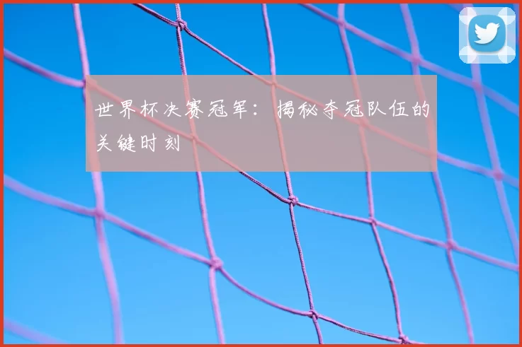 世界杯决赛冠军:揭秘夺冠队伍的关键时刻